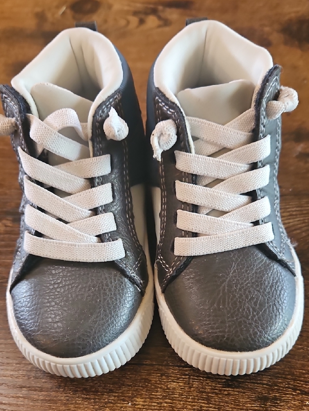 Carter's Gray High-Top Sneakers with White Laces